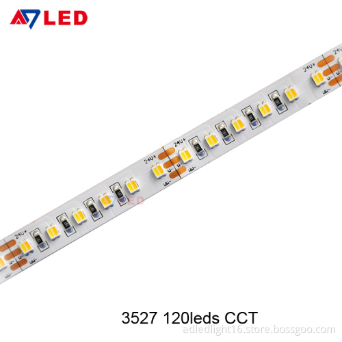 Adled Light high lumens tape lights smd 3527 120led dc 24v adjustable color cct led strip